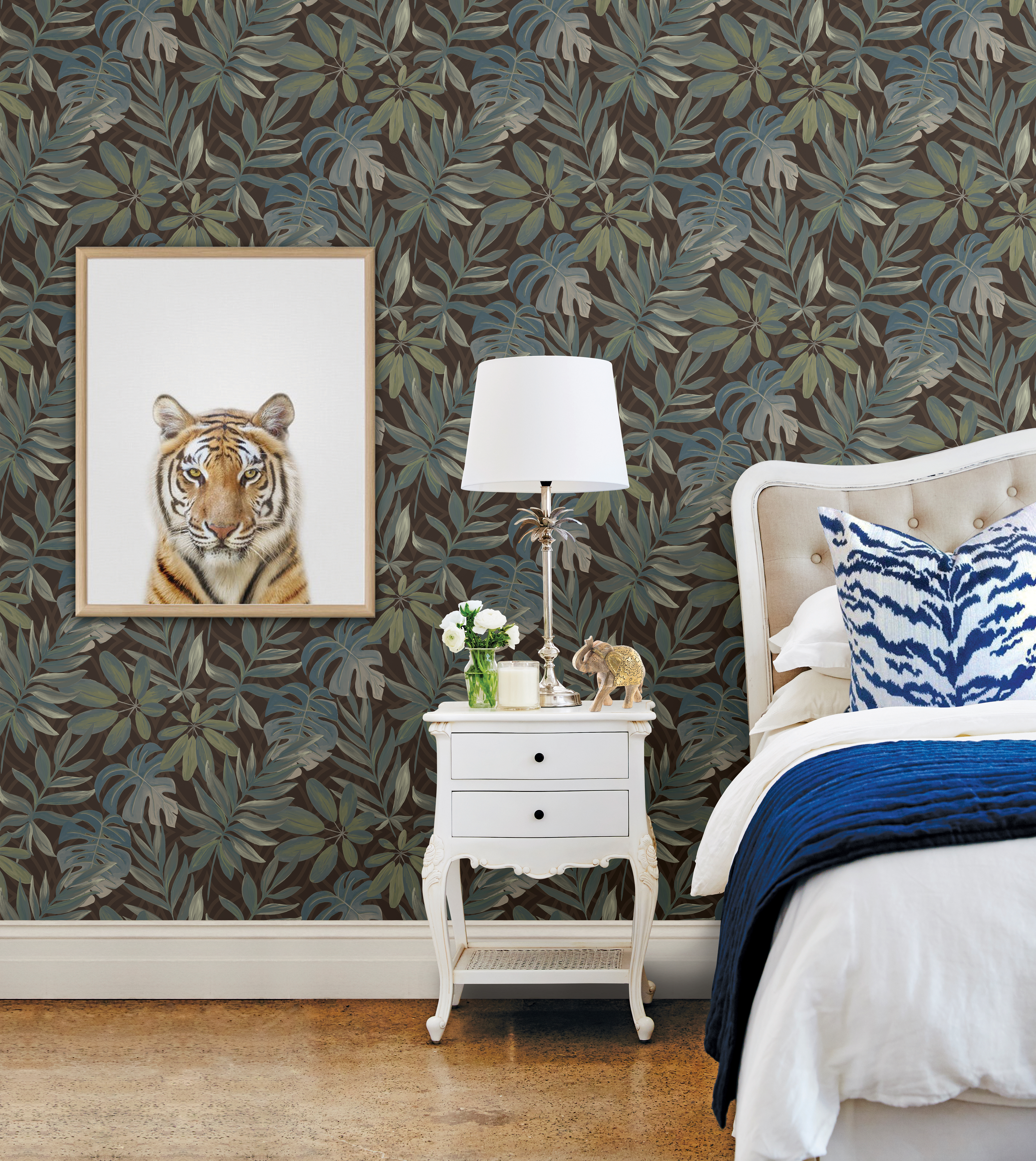 Nocturnum Leaf Brown Wallpaper by A-Street Prints